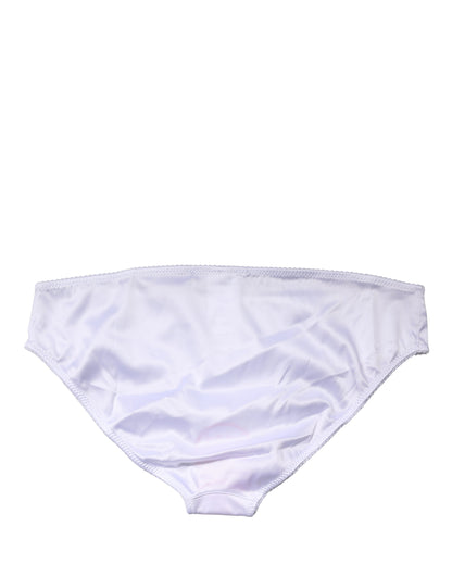 Dolce & Gabbana Bragas de seda elástica blancas de tiro medio