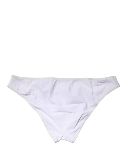 Ropa Interior Bragas de Talle Medio Elásticas de Nylon Blanco Dolce & Gabbana