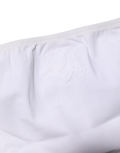 Ropa Interior Bragas de Talle Medio Elásticas de Nylon Blanco Dolce & Gabbana