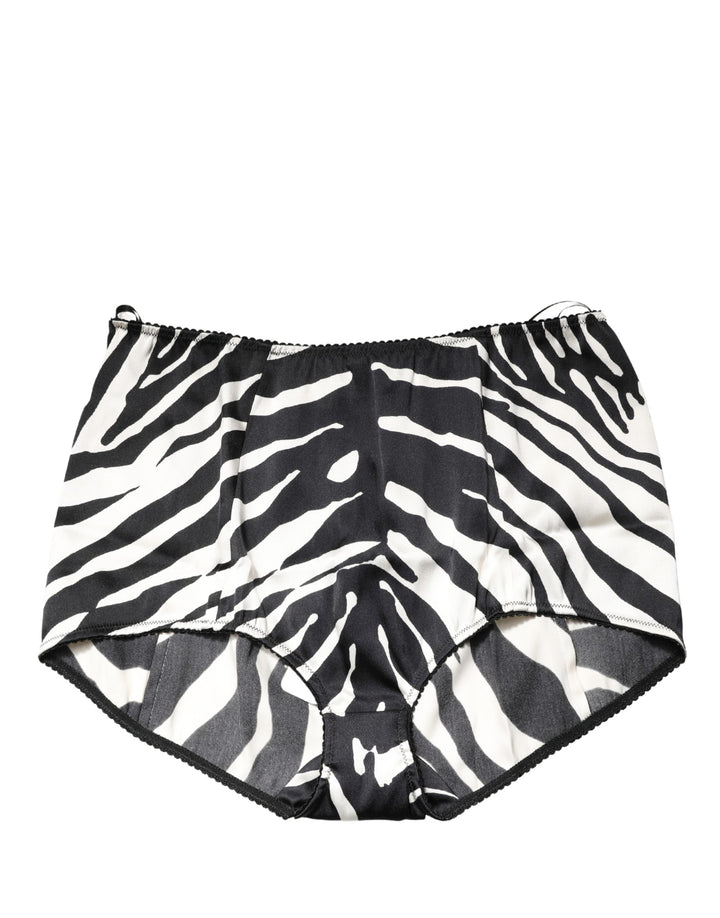 Braga Faja Dolce & Gabbana de Talle Alto con Estampado de Cebra en Blanco y Negro