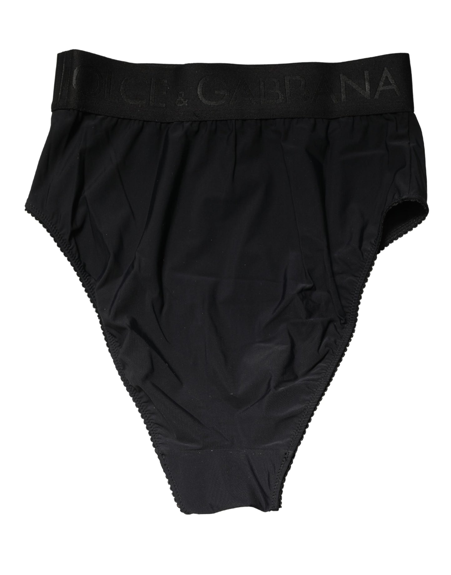 Culotte taille haute Dolce & Gabbana noire à logo à la taille