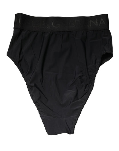 Culotte taille haute Dolce & Gabbana noire à logo à la taille