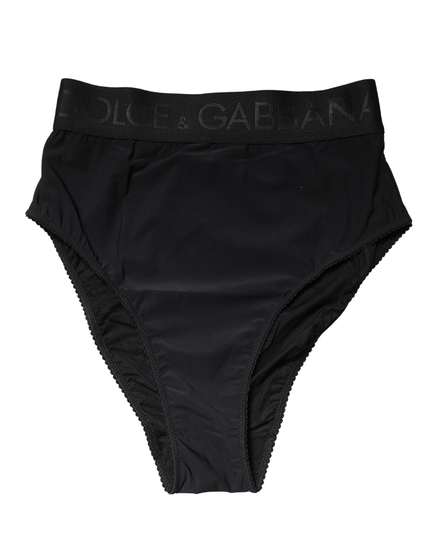 Culotte taille haute Dolce & Gabbana noire à logo à la taille