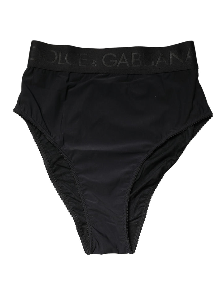 Culotte taille haute Dolce & Gabbana noire à logo à la taille