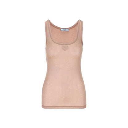Tops sin mangas de seda multicolor Prada