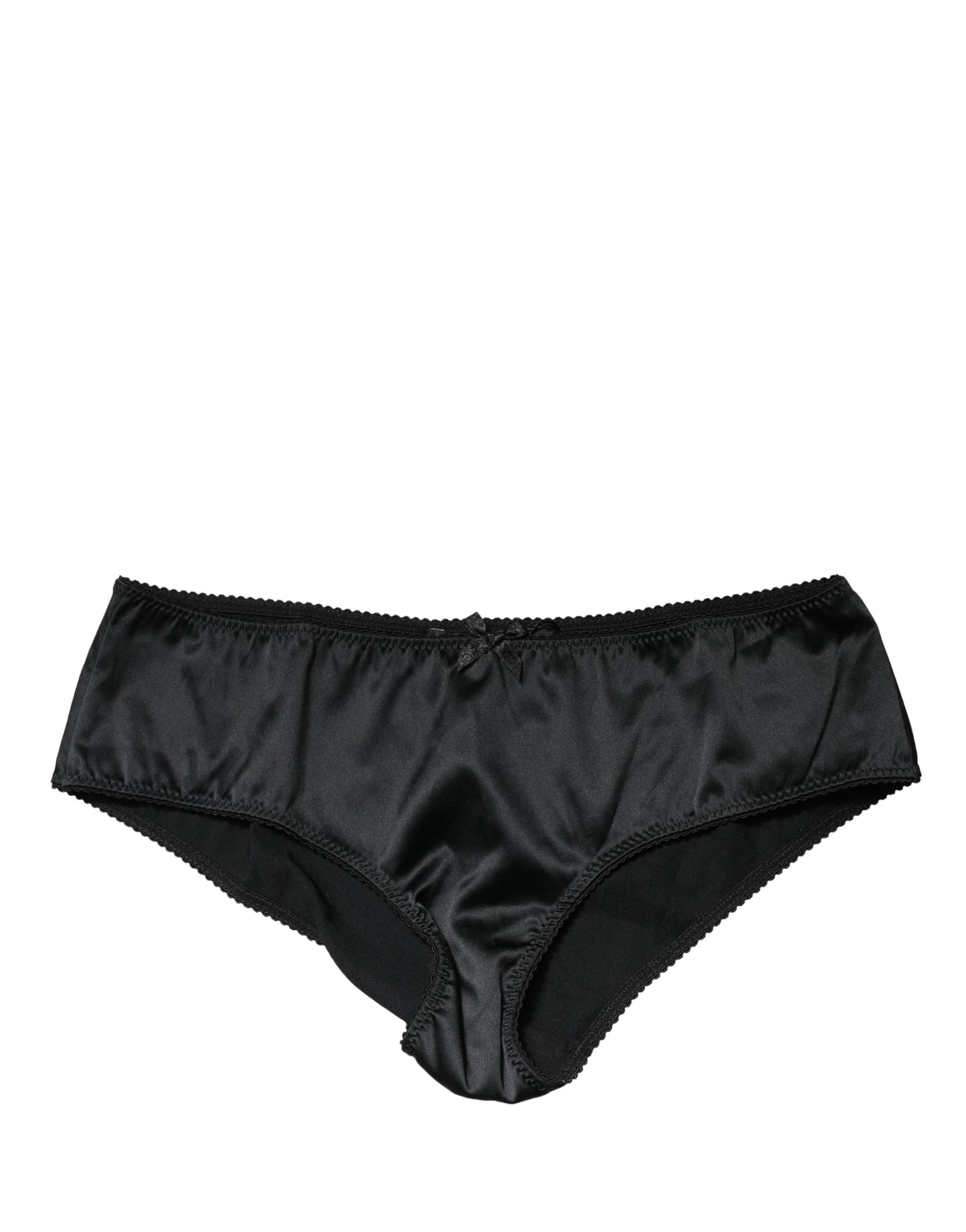 Slip taille mi-haute Dolce & Gabbana en soie noire extensible