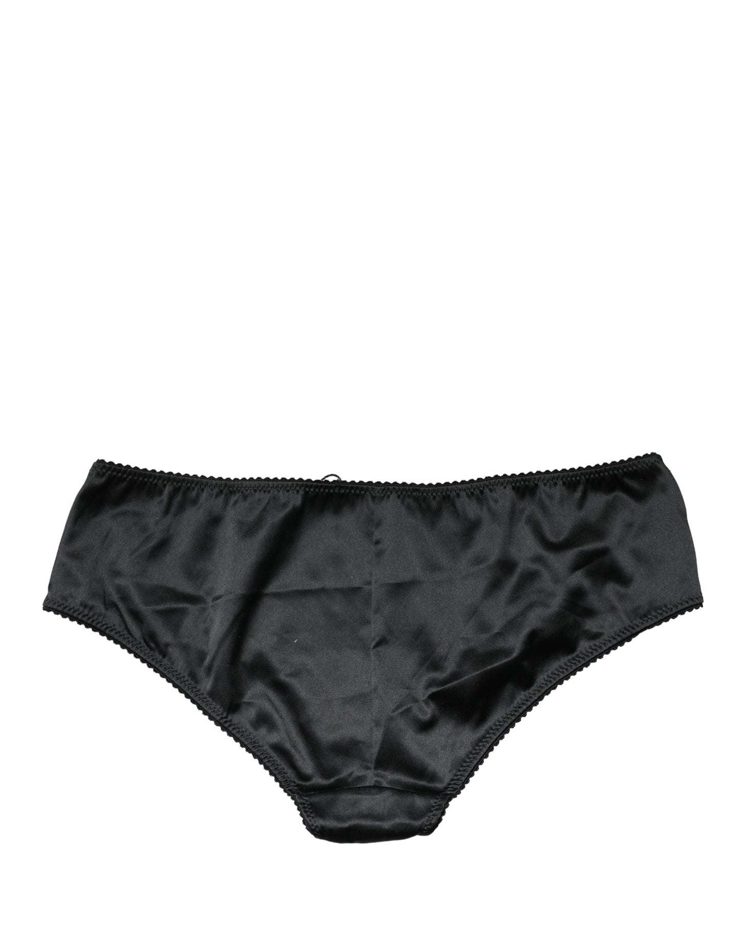 Slip taille mi-haute Dolce & Gabbana en soie noire extensible