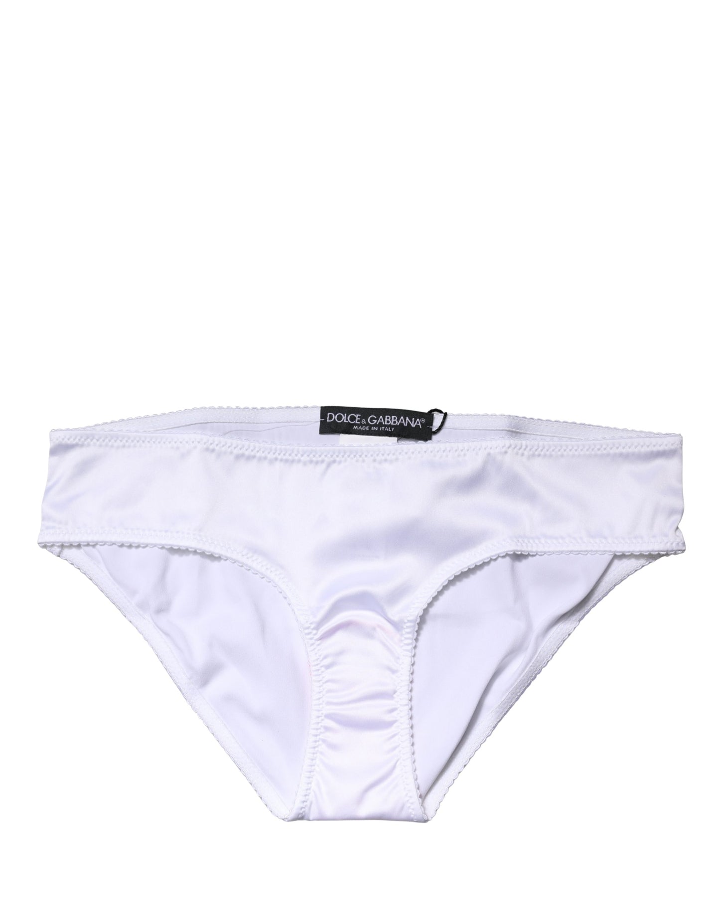 Culotte taille moyenne en soie stretch blanche Dolce & Gabbana