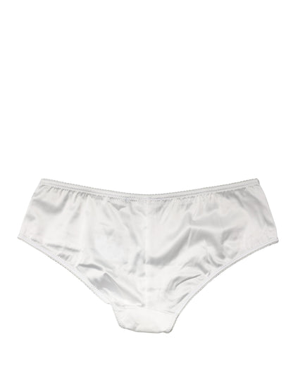 Culotte taille moyenne en soie stretch blanche Dolce & Gabbana