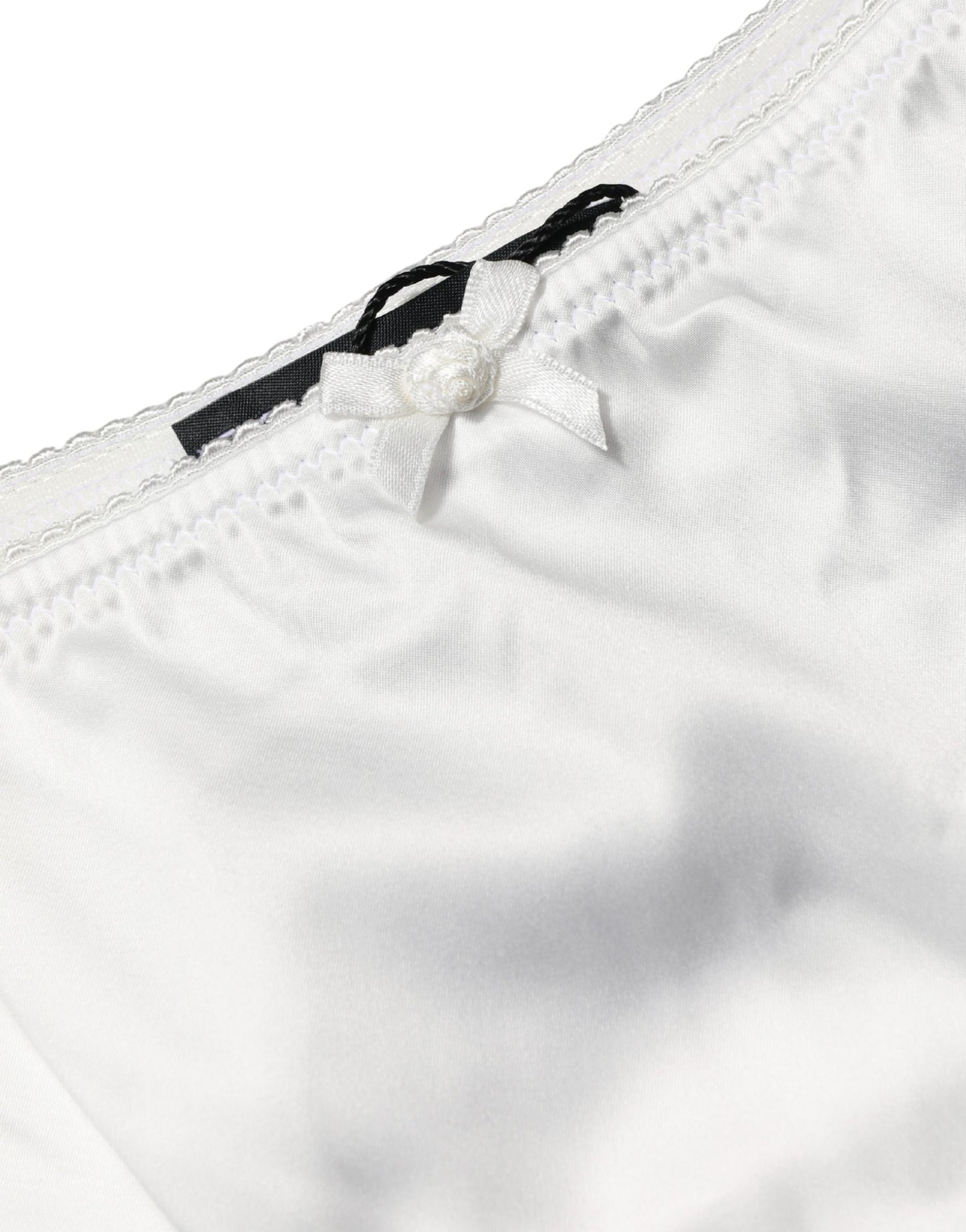 Culotte taille moyenne en soie stretch blanche Dolce & Gabbana