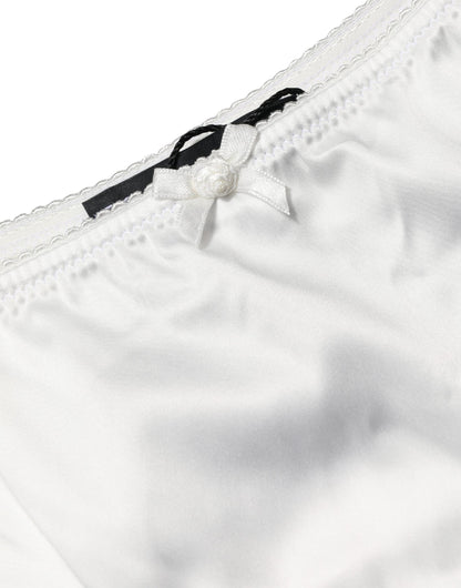 Culotte taille moyenne en soie stretch blanche Dolce & Gabbana