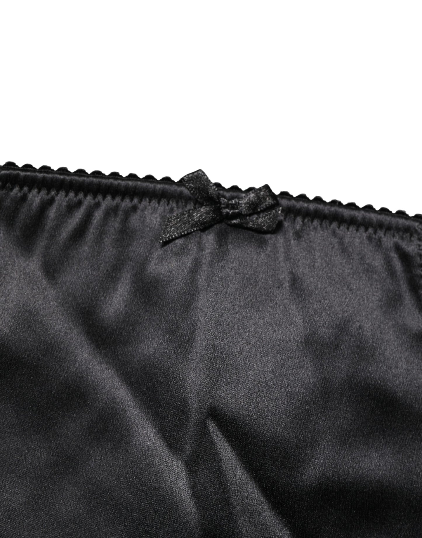 Sous-vêtement culotte gainante taille haute en soie mélangée noire Dolce & Gabbana