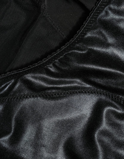 Dolce & Gabbana Bragas Faja de Cintura Alta de Mezcla de Seda Negra
