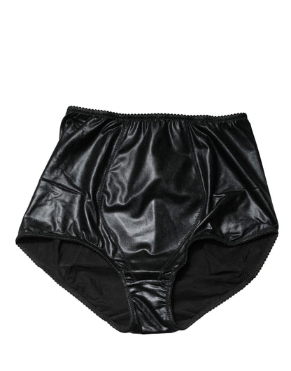 Dolce & Gabbana Bragas Faja de Cintura Alta de Mezcla de Seda Negra