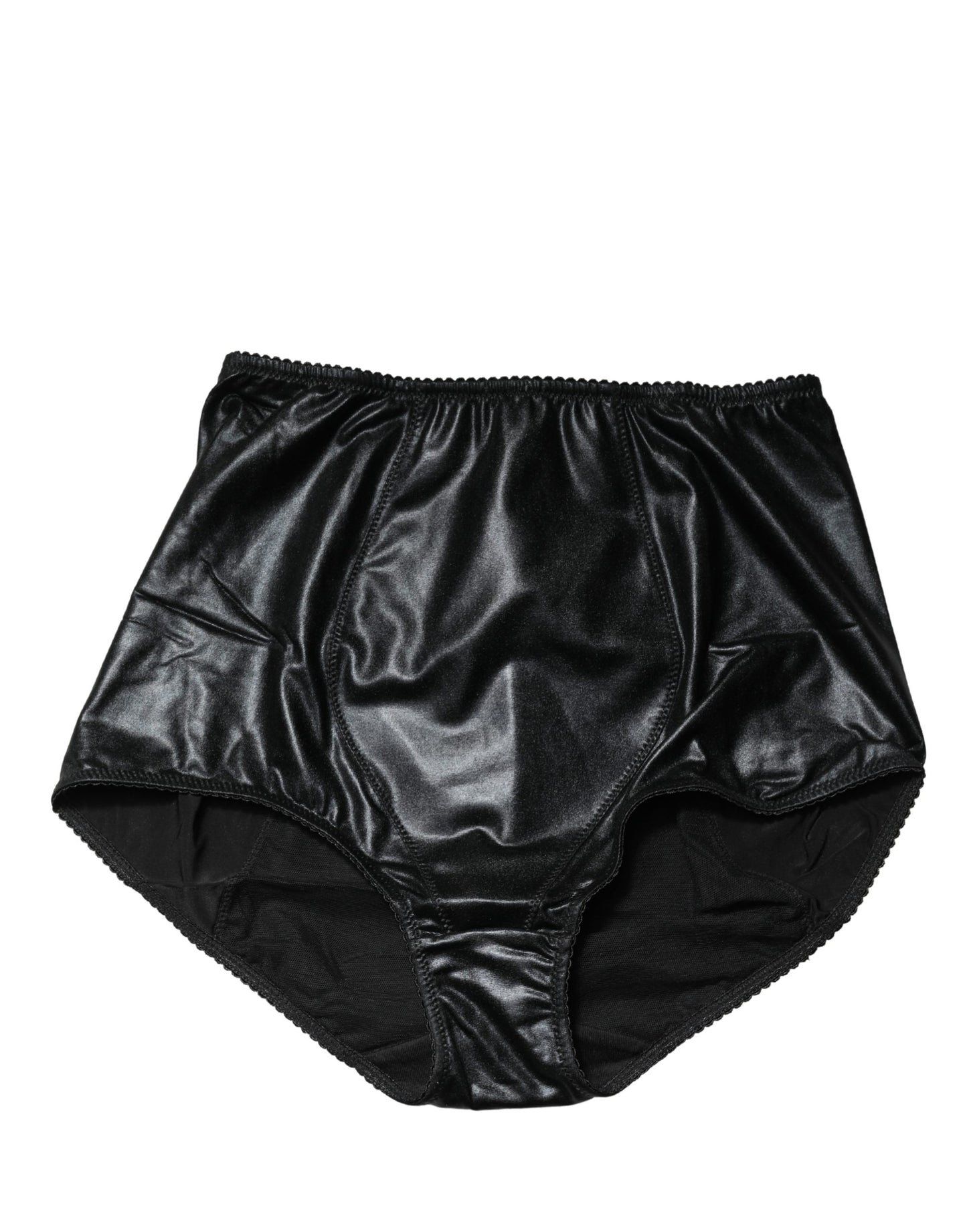 Dolce & Gabbana Bragas Faja de Cintura Alta de Mezcla de Seda Negra