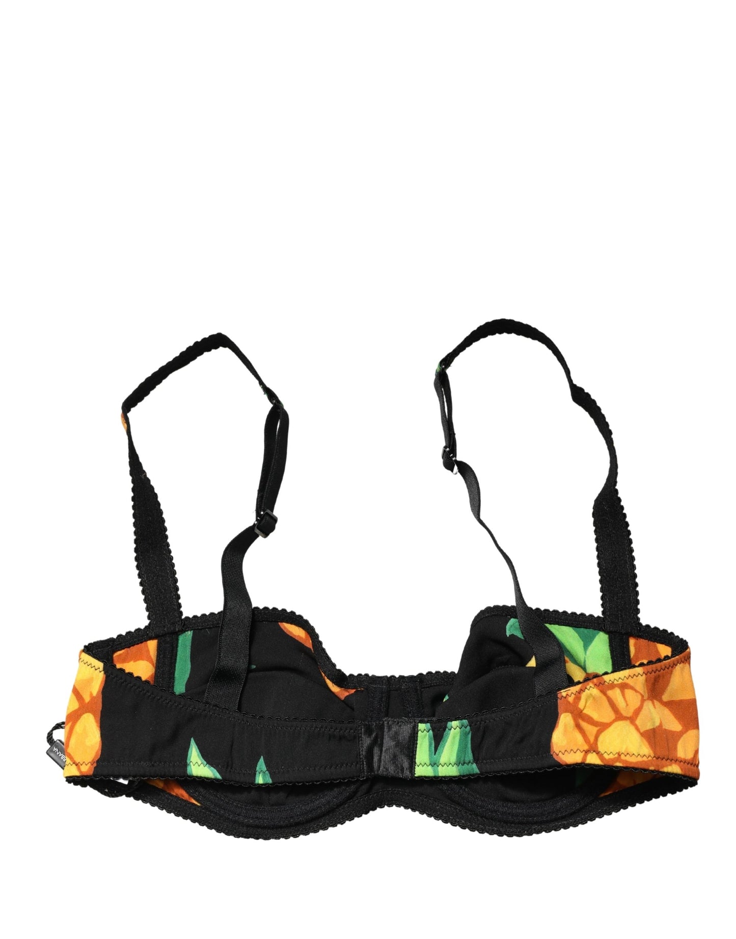 Soutien-gorge balconnet Dolce & Gabbana en soie noire imprimé ananas