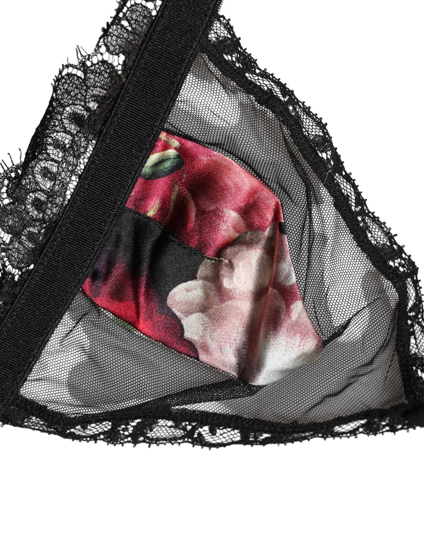 Soutien-gorge triangle sans armatures à motif floral noir Dolce & Gabbana