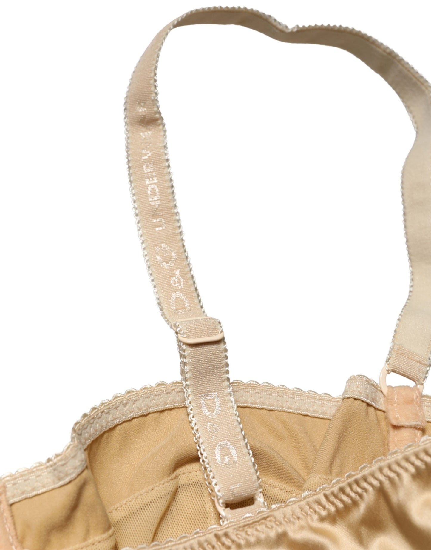 Sujetador de ropa interior Balconette con aros semi acolchado beige de Dolce & Gabbana