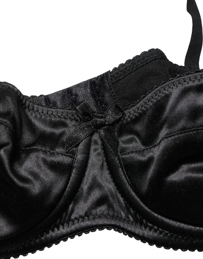 Ropa Interior Sujetador Balconette con Aros Semiacolchado Negro Dolce & Gabbana
