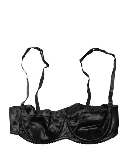 Ropa Interior Sujetador Balconette con Aros Semiacolchado Negro Dolce & Gabbana