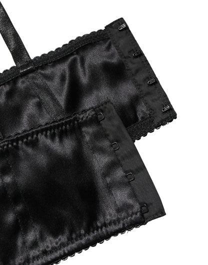 Ropa Interior Sujetador Balconette con Aros Semiacolchado Negro Dolce & Gabbana