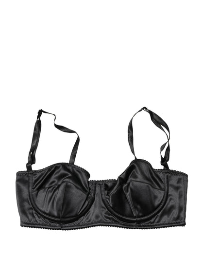 Ropa Interior Sujetador Balconette con Aros Semiacolchado Negro Dolce & Gabbana