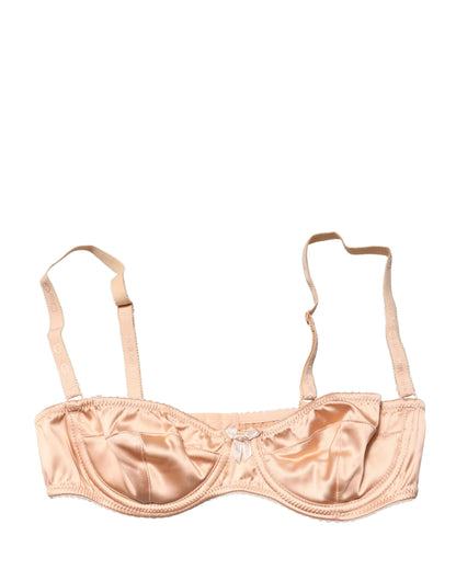 Sujetador de ropa interior Balconette con aros semi acolchado beige de Dolce & Gabbana