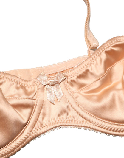 Sujetador de ropa interior Balconette con aros semi acolchado beige de Dolce & Gabbana