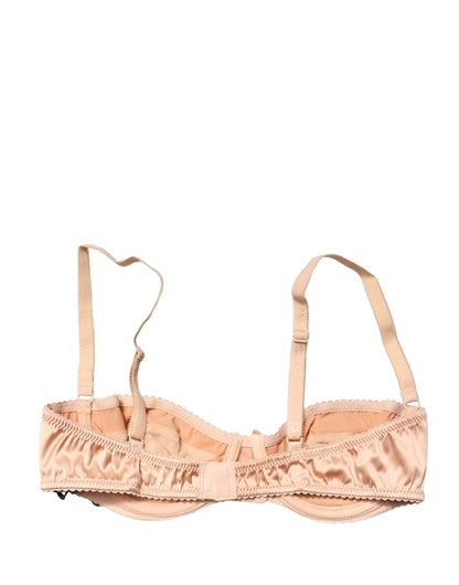 Sujetador de ropa interior Balconette con aros semi acolchado beige de Dolce & Gabbana