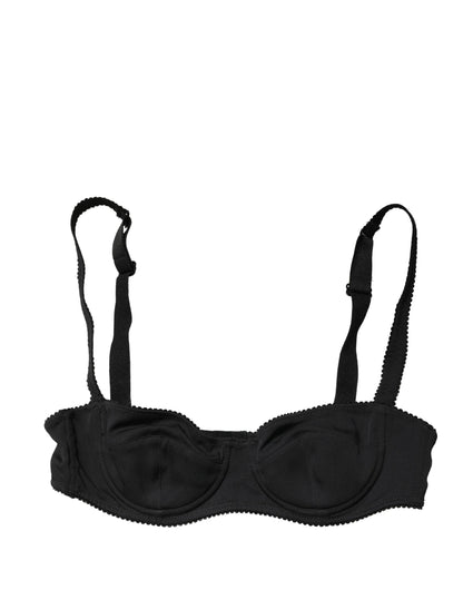Ropa Interior Sujetador Balconette con Aros Semiacolchado Negro Dolce & Gabbana