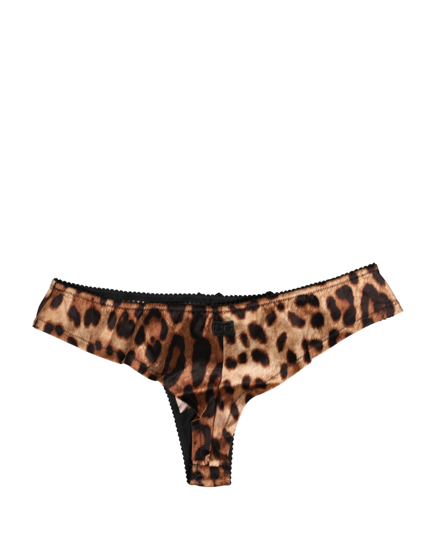 Ropa Interior Tipo Braguita de Cintura Media con Estampado de Leopardo Negro y Marrón Dolce & Gabbana