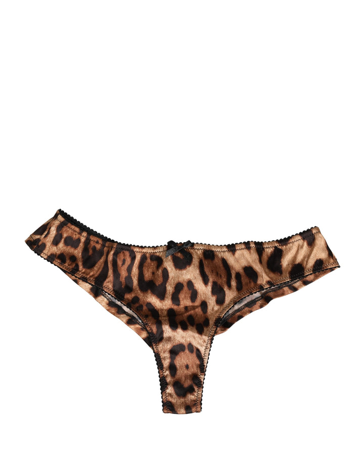 Culotte taille mi-haute léopard noir et marron Dolce & Gabbana