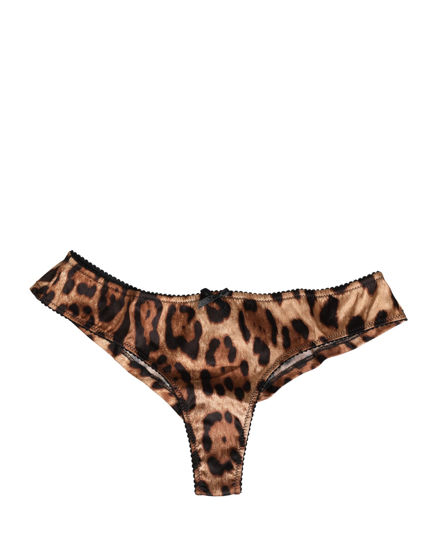 Ropa Interior Tipo Braguita de Cintura Media con Estampado de Leopardo Negro y Marrón Dolce & Gabbana