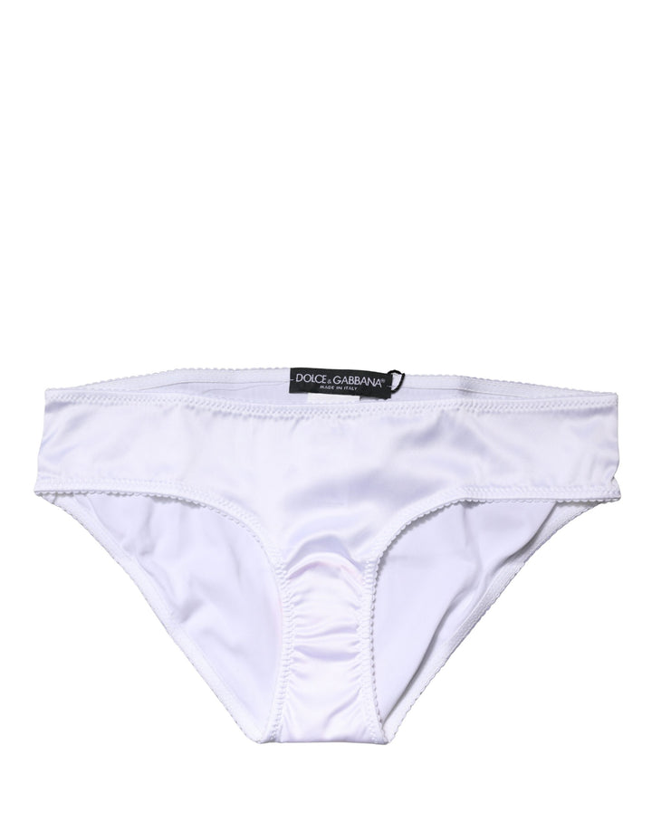 Culotte taille moyenne en soie stretch blanche Dolce & Gabbana
