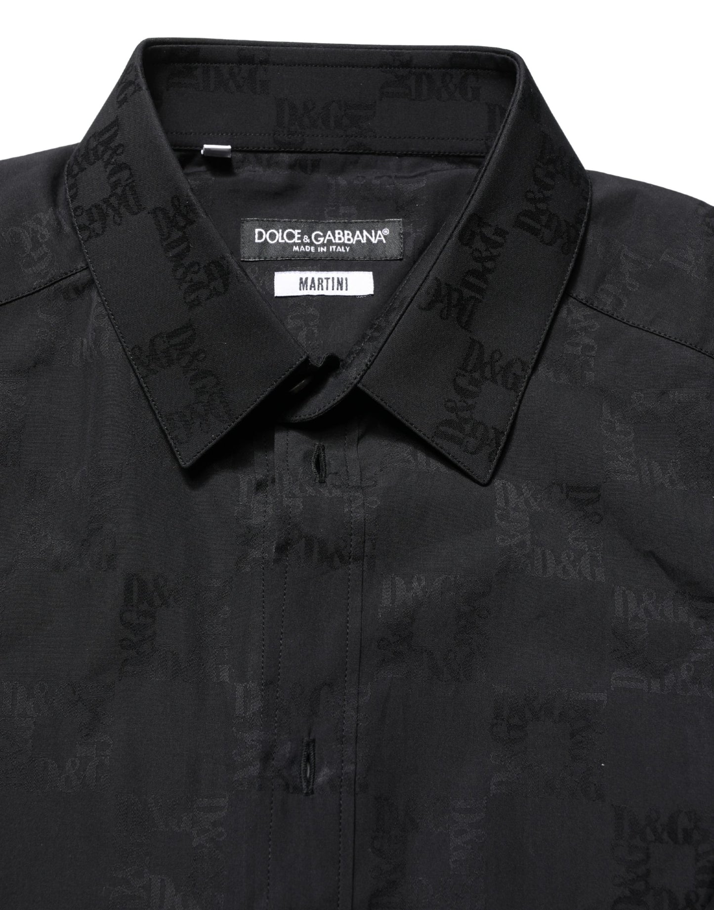 Chemise de soirée habillée Dolce & Gabbana en coton noir coupe slim MARTINI