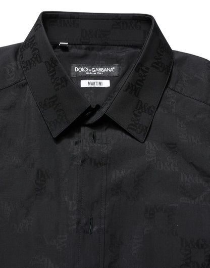 Chemise de soirée habillée Dolce & Gabbana en coton noir coupe slim MARTINI