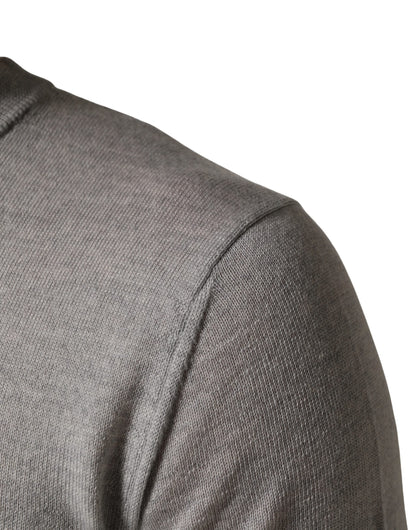 Dolce & Gabbana Gray Long Sleeves Crew Neck Pullover Sweater