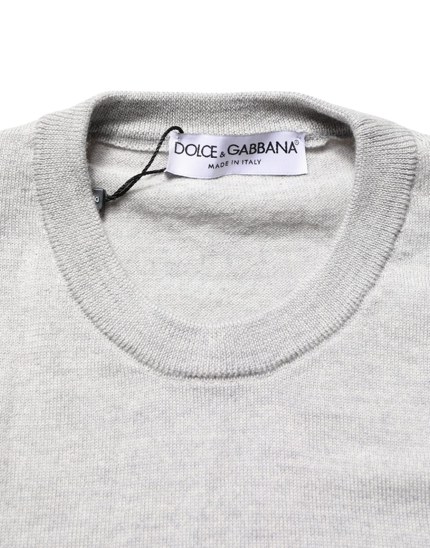 Dolce & Gabbana Gray Long Sleeves Crew Neck Pullover Sweater