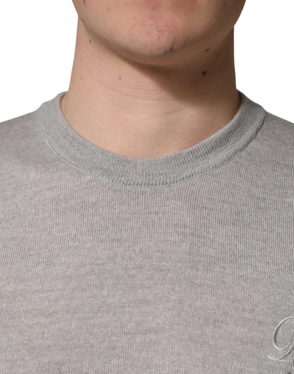 Dolce & Gabbana Gray Long Sleeves Crew Neck Pullover Sweater
