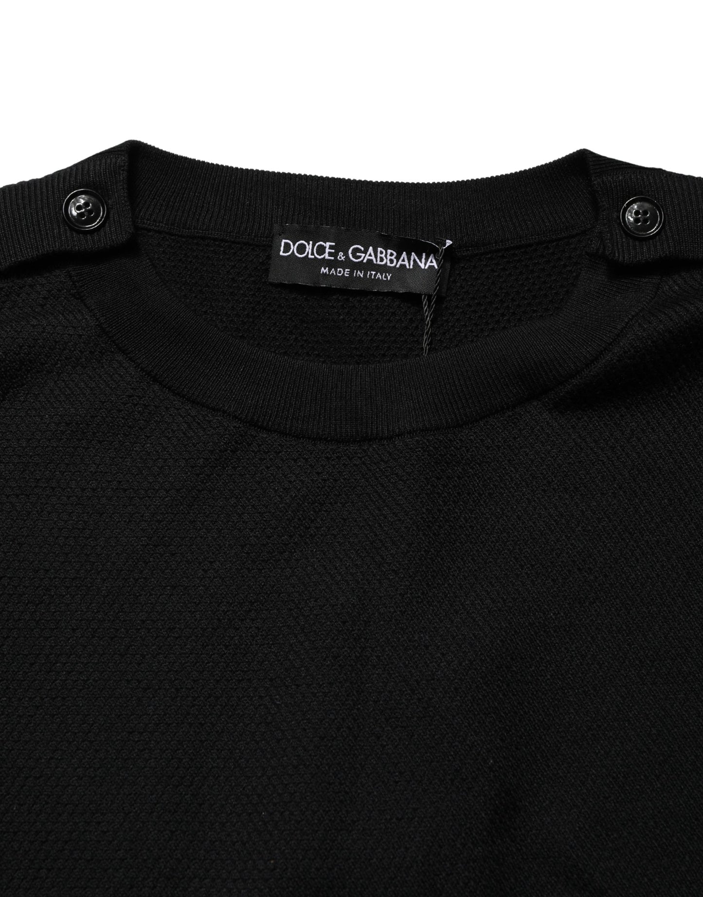 Dolce & Gabbana Black Crew Neck Long Sleeve Pullover Sweater