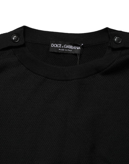 Dolce & Gabbana Black Crew Neck Long Sleeve Pullover Sweater