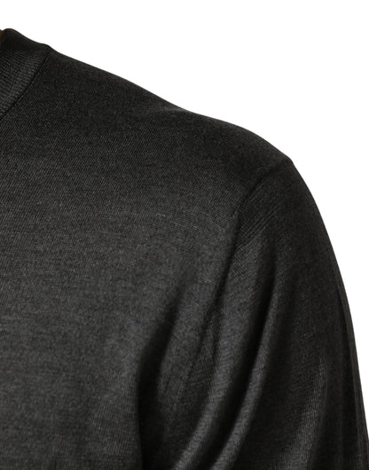 Dolce & Gabbana Gray Long Sleeves Crew Neck Pullover Sweater