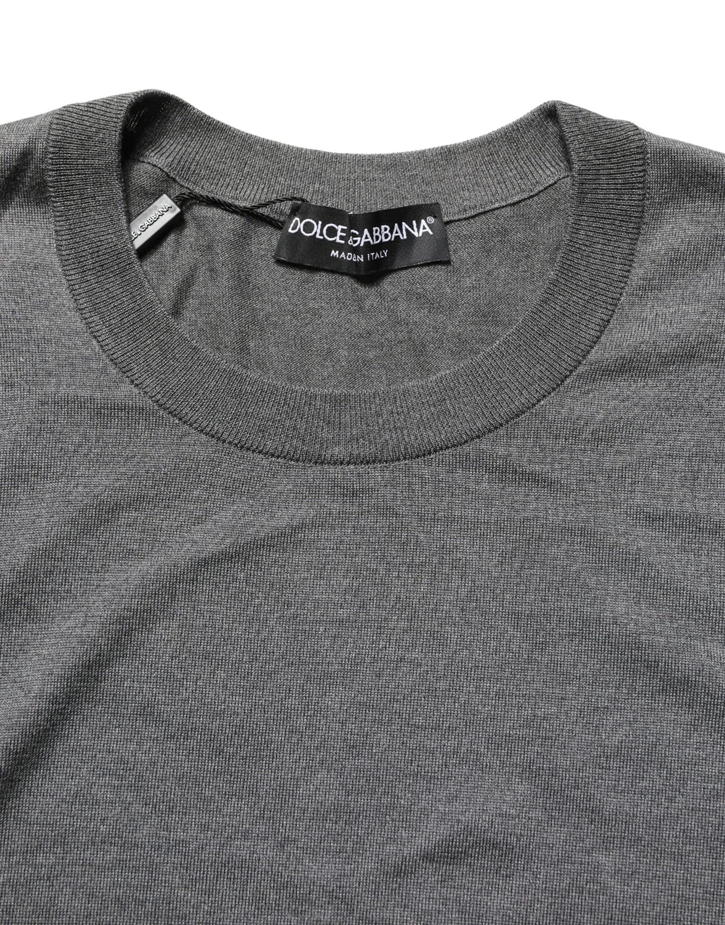 Dolce & Gabbana Gray Long Sleeves Crew Neck Pullover Sweater