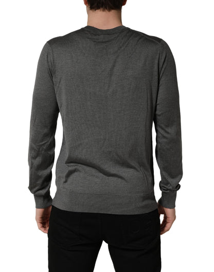 Dolce & Gabbana Gray Long Sleeves Crew Neck Pullover Sweater