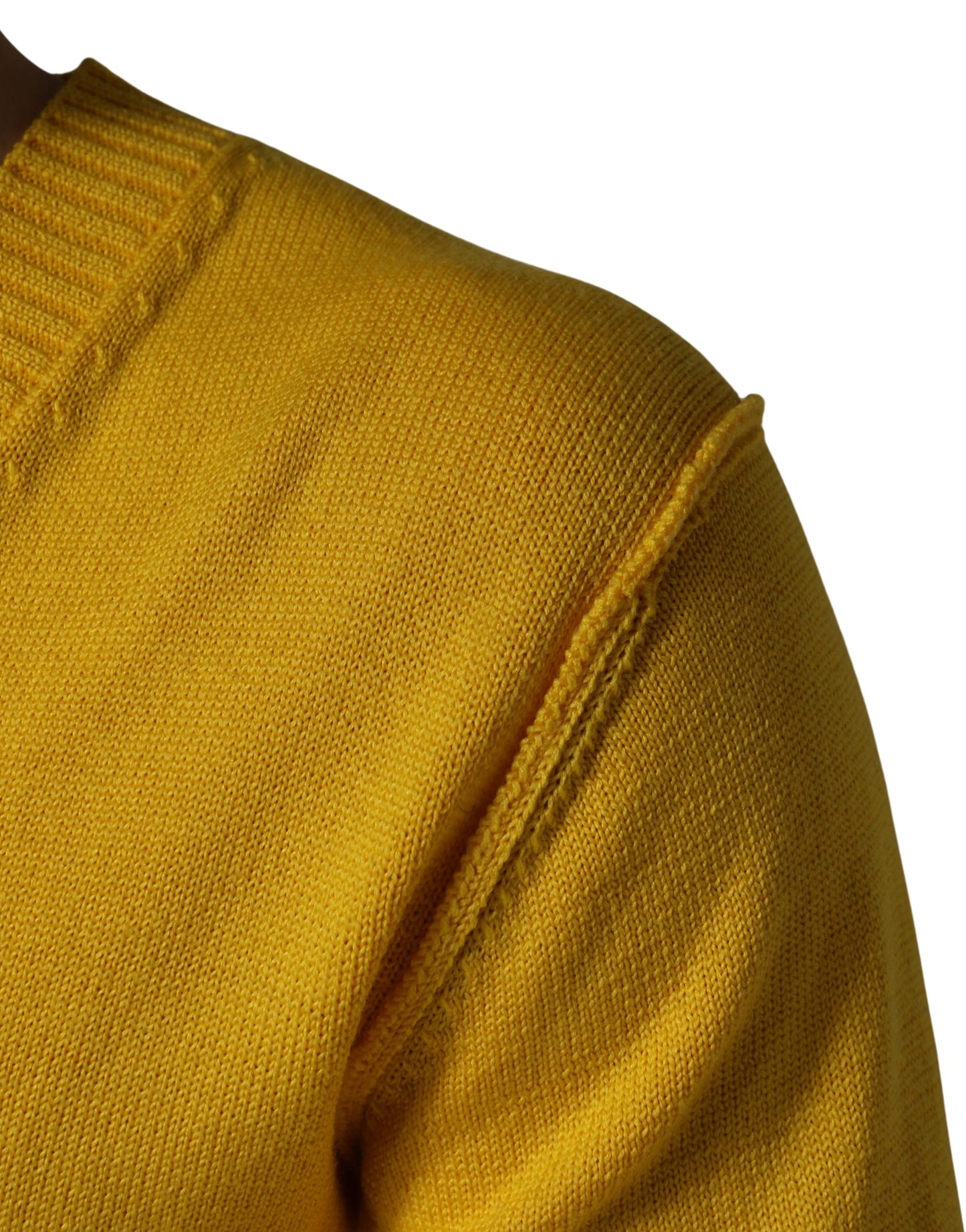 Dolce & Gabbana Wool Knitted V-Neck Pullover Yellow