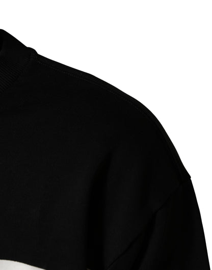 Dolce & Gabbana Black Logo Milano Cotton Sweatshirt Sweater