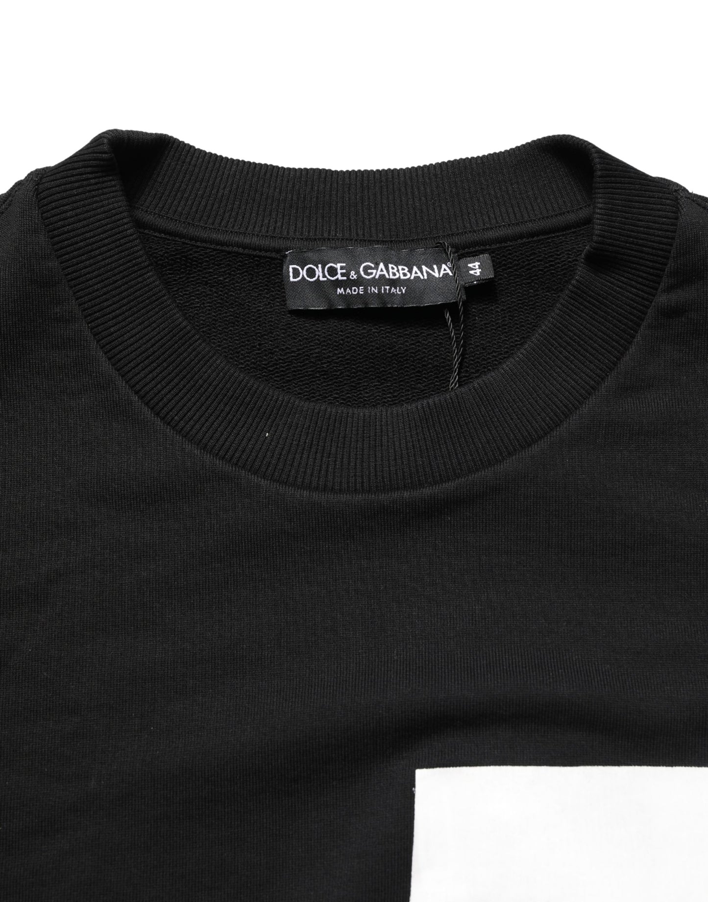 Dolce & Gabbana Black Logo Milano Cotton Sweatshirt Sweater