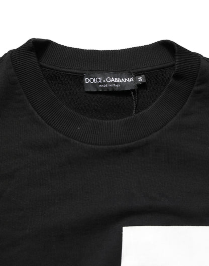 Dolce & Gabbana Black Logo Milano Cotton Sweatshirt Sweater