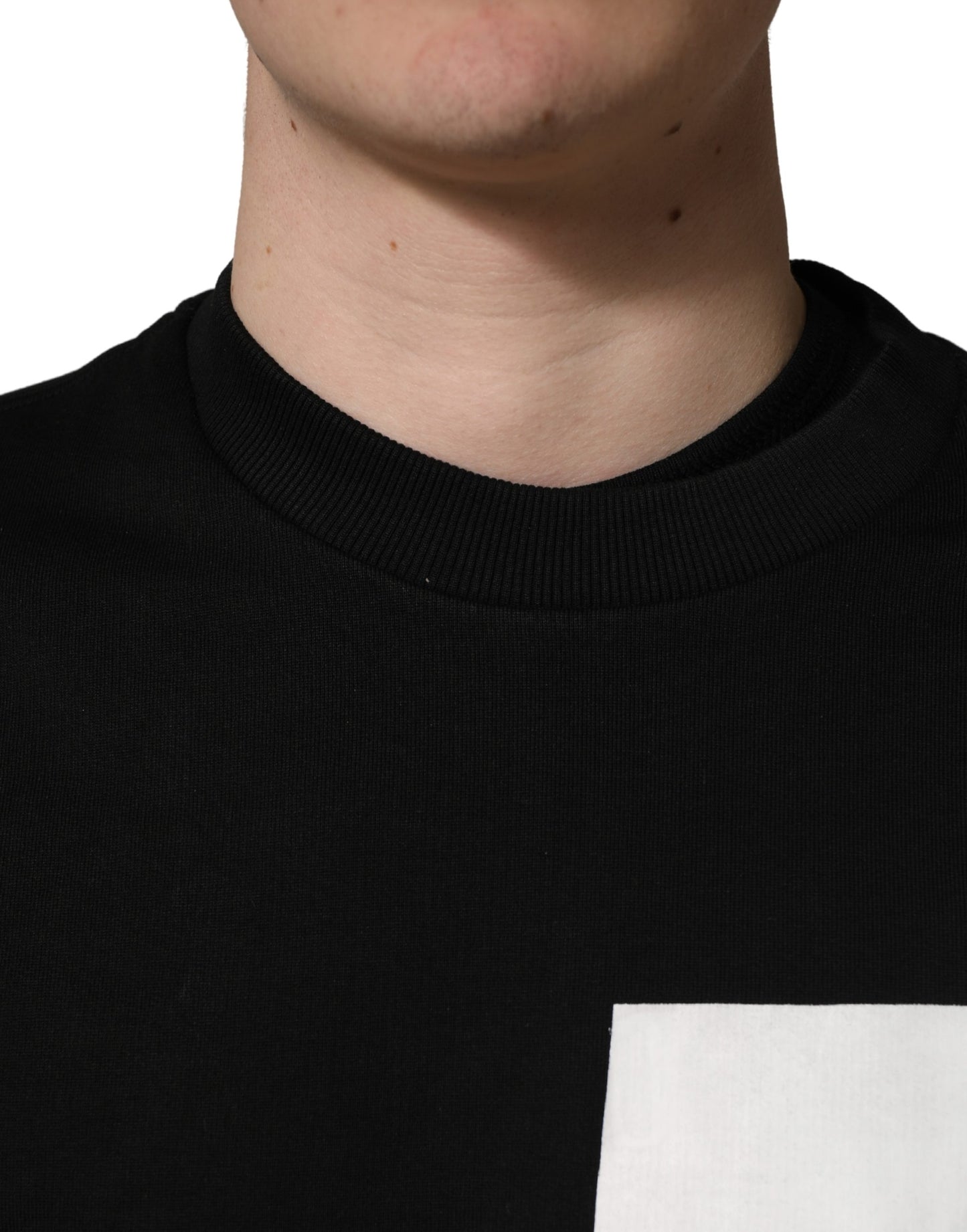 Dolce & Gabbana Black Logo Milano Cotton Sweatshirt Sweater