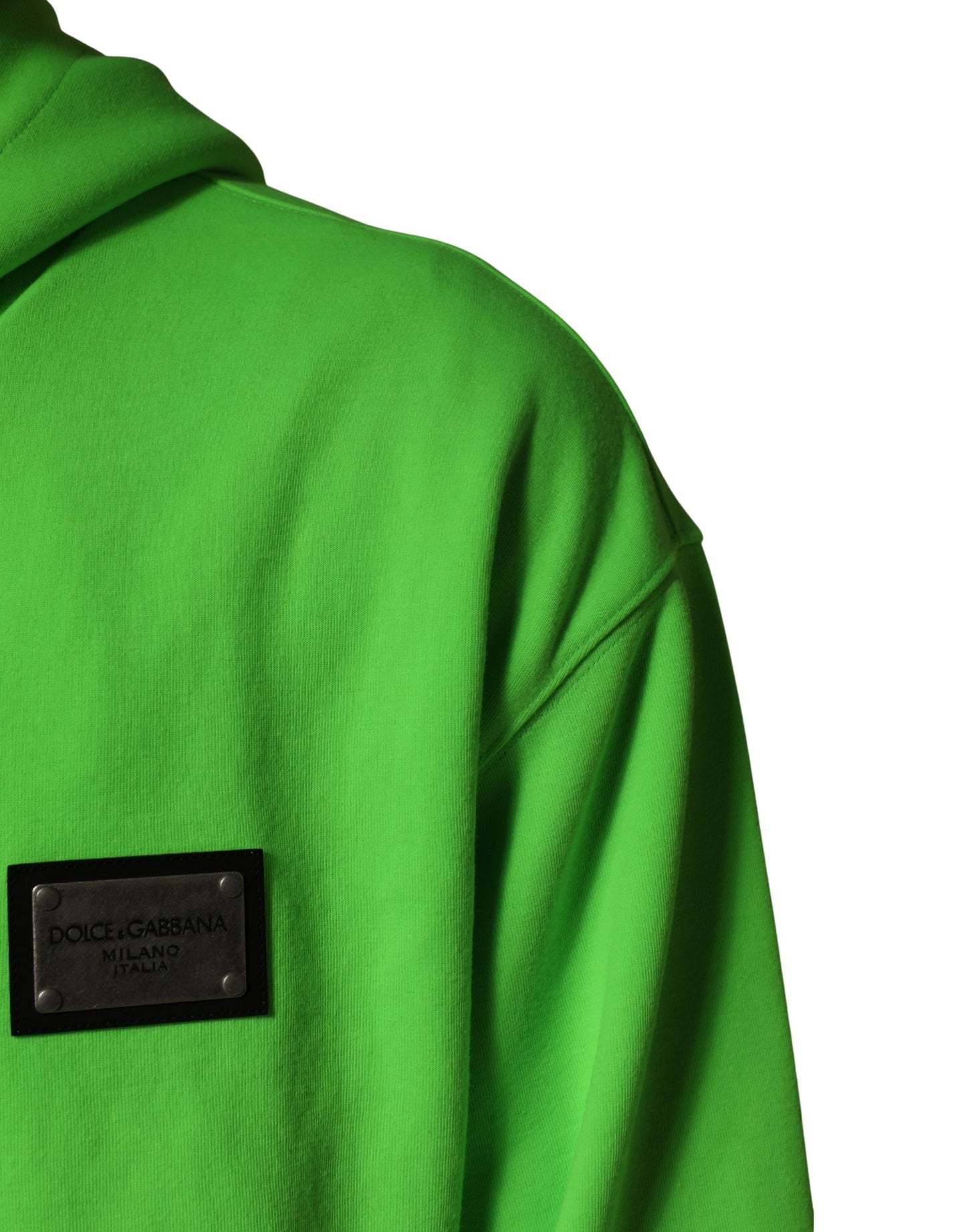 Dolce & Gabbana Green FullZip Fleece HoodedSweatshirt Sweater